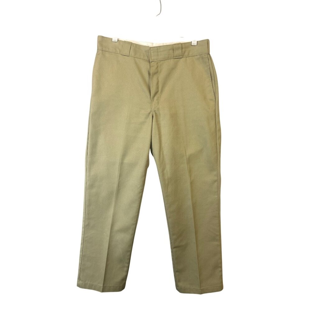 Dickies Mens 874 Original Fit Work Pants 34x30 Beige Polyester-Cotton Blend GUC